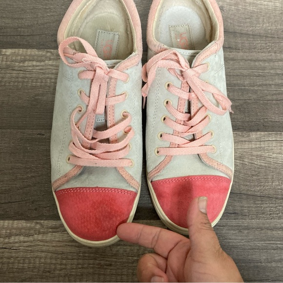 UGG Women’s Sneaker Suede Pink and Gray Casual Fashion sz 10 - Picture 4 of 13